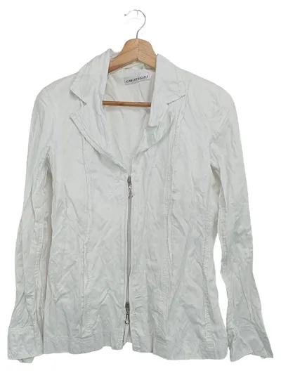 APRIORI Damen Leichte Jacke Gr. 38/M Weiß Klassisch Elegant Reißverschluss