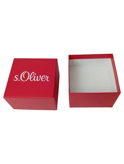 S.OLIVER Schmuckschatulle Rot Modern Geschenkbox Papier 9x9x7.5cm