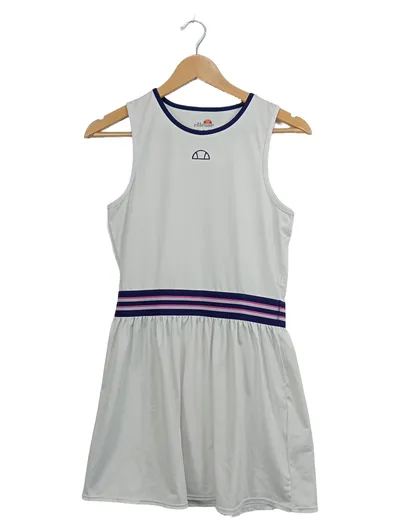 Ellesse Damen Tennis Kleid Sportkleid A-Linie Weiß Gr. 38 M Minikleid