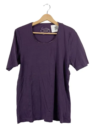 Gina Laura Damen Basic Top Shirt Gr. L lila Rippstrick Baumwolle