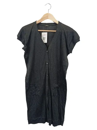 ASPESI Damen Freizeitkleid Gr. 38/M Grau Baumwolle Casual