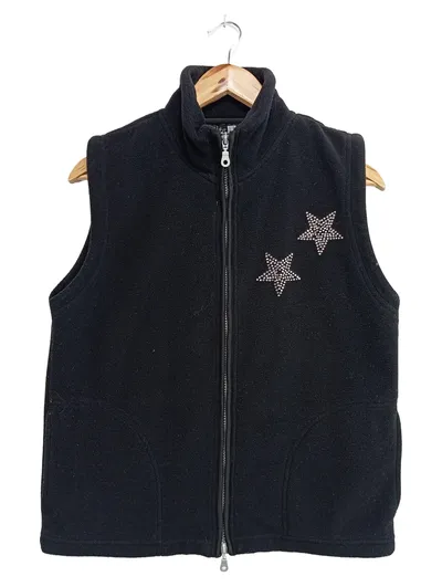2FIT Damen Leichte Weste Fleece Gr. 38/M Schwarz Sterne Casual Sportlich