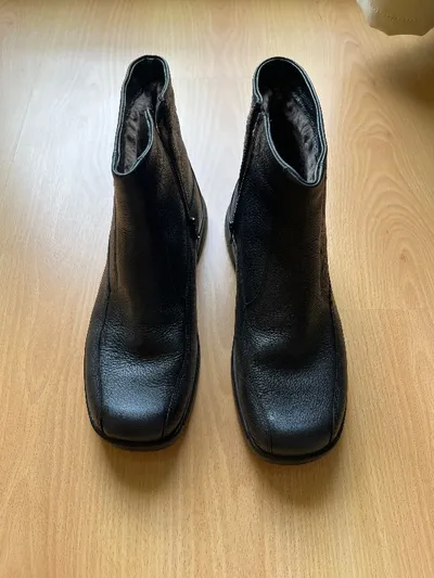 JOMOS Herren Stiefeletten Schwarz Leder Gr. 44 Reißverschluss Komfort