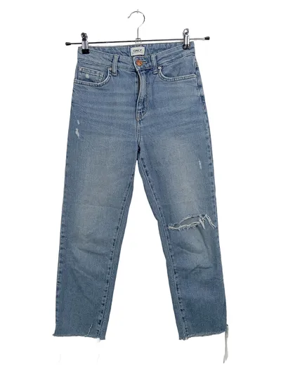ONLY Damen Destroyed Jeans W25/L30 Blau Casual
