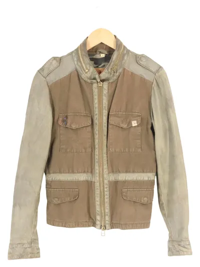 GOOSECRAFT Herren Lederjacke Gr. 48/M Casual Vintage Beige Reißverschluss