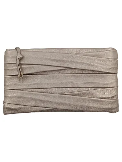 L'AUTRE CHOSE Damen Clutch Bag Gold Metallic Leder Elegant Abendtasche