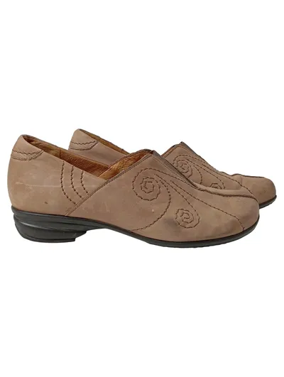 Gabor Damen Slipper Gr. 38.5 Beige Leder Klassisch Komfortabel Pantoletten