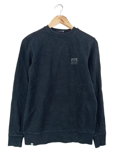 REEF Herren Sweatshirt Gr. 46/S Schwarz Logo Casual Sportlich Baumwolle