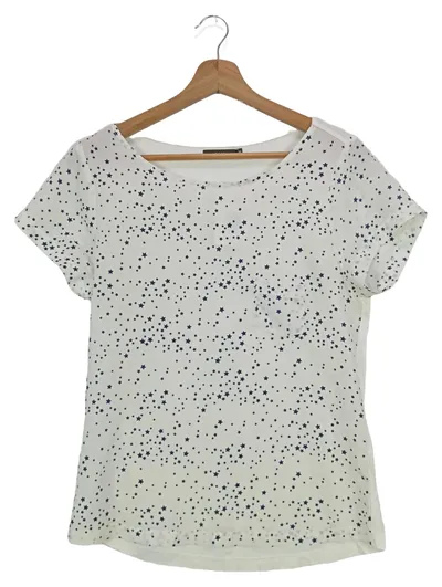 ZERORH+ Damen T-Shirt Gr. 36/S Weiß Sternenmuster Casual Kurzarm