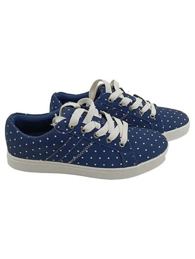 LANDS' END Damen Sneaker low Punkte Gr. 39 Blau Casual