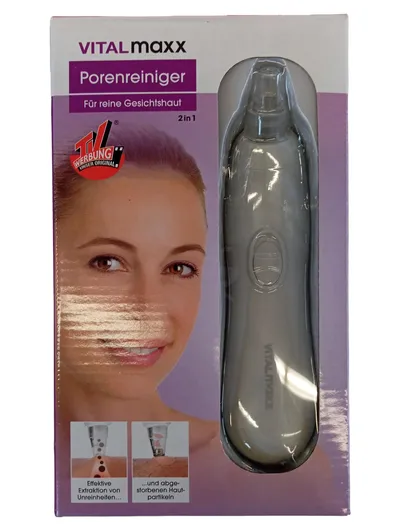 VITALmaxx Porenreiniger Gesichtsreinigungsgerät 2in1 Mikrodermabrasion Weiß