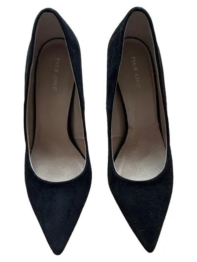 Pier One Damen Pumps Schwarz Wildleder Gr. 39 High Heels Spitz