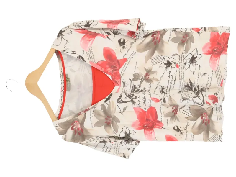FAIRFIELD Damen Langarmshirt 40/L Mehrfarbig Blumen Schriftzug Casual Feminin 1