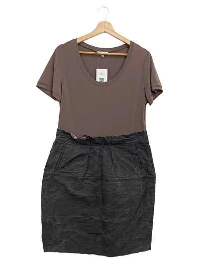 PAULE KA Blusenkleid Damen 46/3XL Braun Kariert Elegant Wolle