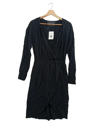 DESIGNERS REMIX Cocktailkleid Damen 36/S Schwarz Elegant Wickelkleid