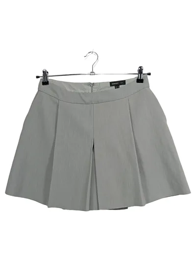 Mango Suit Damen Minirock Gr. 38 Grau Faltenrock Business Büro