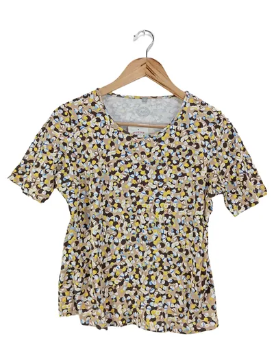 RABE Damen T-Shirt Gr. 38/M Mehrfarbig Casual Abstraktes Muster Baumwolle