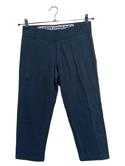 Superdry Damen Jogginghose Orange Label Capri Blau Gr. S 36