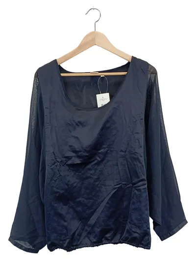 STITCH & SOUL Damen Bluse Gr. 40/L Blau Klassisch Elegant Polyester