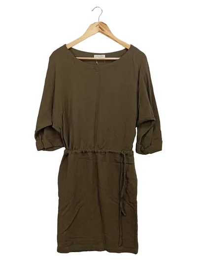 ROBERTO COLLINA Damen Freizeitkleid Gr. M Braun Klassisch Elegant Viskose