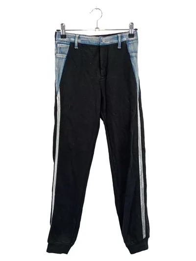 DESIGUAL Kinder Jogginghose Gr. 152 Schwarz Denim-Einsätze Streifen Casual