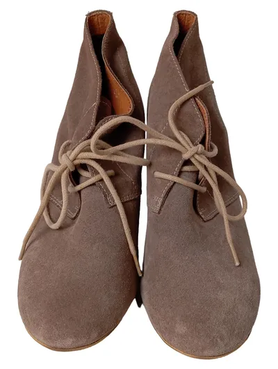 GöRTZ SHOES Damen Schnürschuhe Gr. 40 Braun Keilabsatz Elegant Casual
