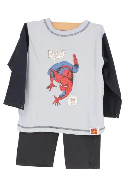 SPIDER-MAN Schlafanzug Kinder Gr. 104 Blau Baumwolle Spider-Man Print