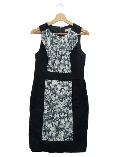 MICHAEL KORS Etuikleid Damen 36/S Schwarz Blumenmuster Elegant