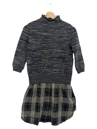 CARVEN Blusenkleid Damen 36/S Mehrfarbig Kariert Preppy Elegant Baumwolle Wolle