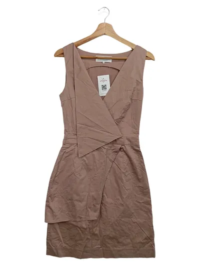 DESIGNERS REMIX Damen Freizeitkleid Gr. 34/XS Beige Baumwolle Elegant