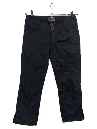 EDC by Esprit Stoffhose Damen Gr. 36 Schwarz Casual Baumwolle
