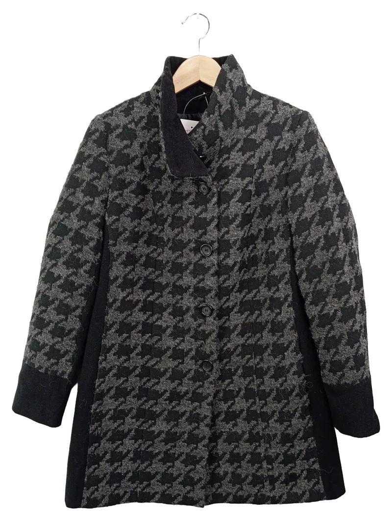 BARBARA LEBEK Wintermantel Damen 40;M Grau Klassisch Elegant Hahnentritt 1