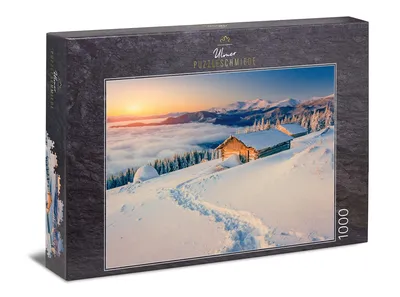 Ulmer Puzzleschmiede Puzzle 1000 Teile Winterlandschaft Berghütte Schnee