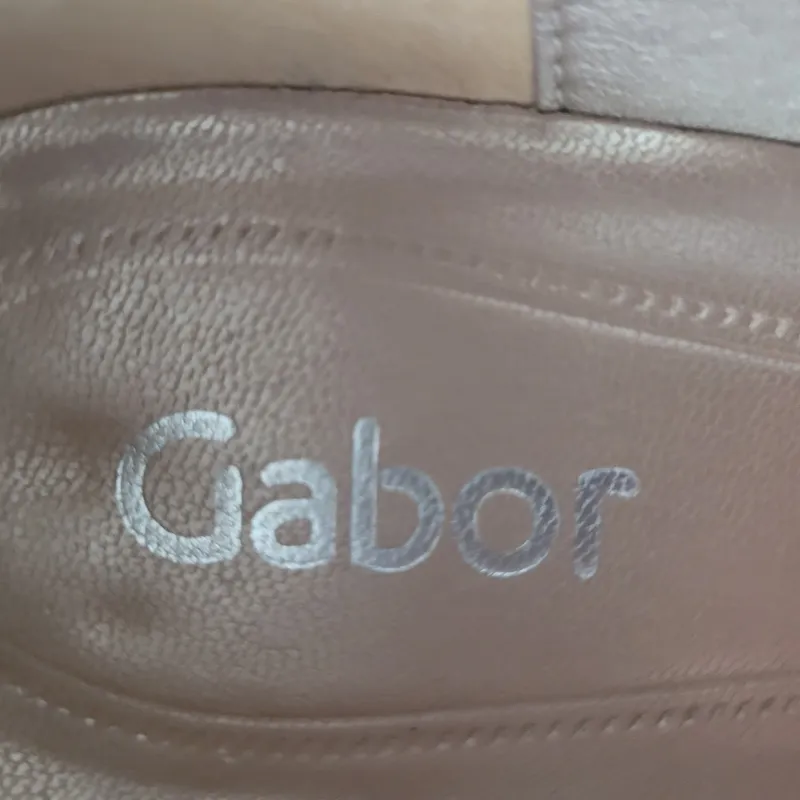 Gabor Pumps Damen Gr. 37 Beige Lackleder Blockabsatz Elegant 2