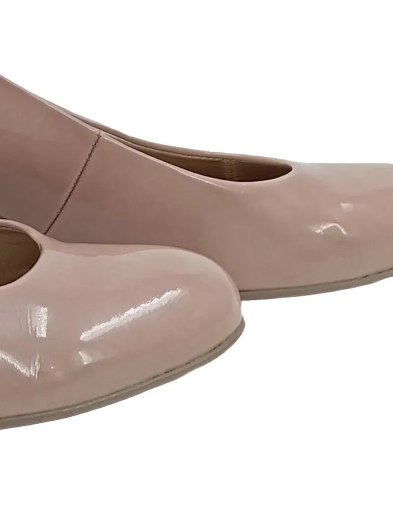 Gabor Pumps Damen Gr. 37 Beige Lackleder Blockabsatz Elegant 4