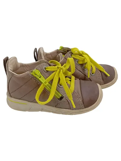 ECCO Kinder Sneaker low Gr. 22 Braun Gelb Grün Casual Freizeitschuh