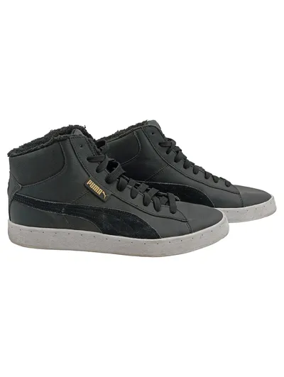 PUMA Herren Sneaker High Top Schnürschuhe Gr. 42 Schwarz Winter Leder