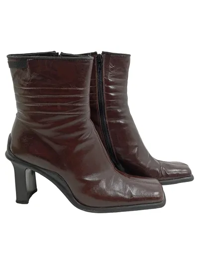 Laura Bellariva Damen Stiefeletten Leder Absatzschuhe Braun Gr. 37 Elegant