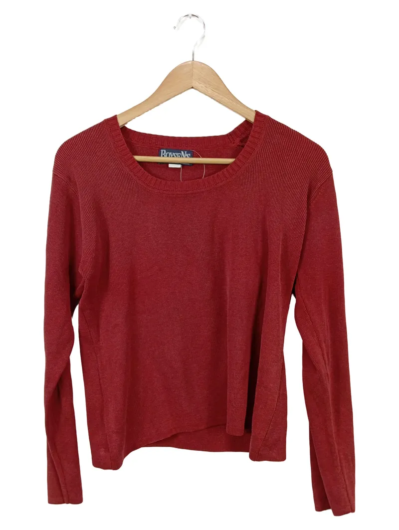 BOYSENS Damen Pullover Rot Einheitsgröße Basic Langarm 1