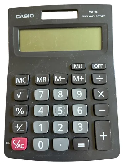 Casio MX-8S Taschenrechner Solar Batterie Tischrechner Büro Schwarz