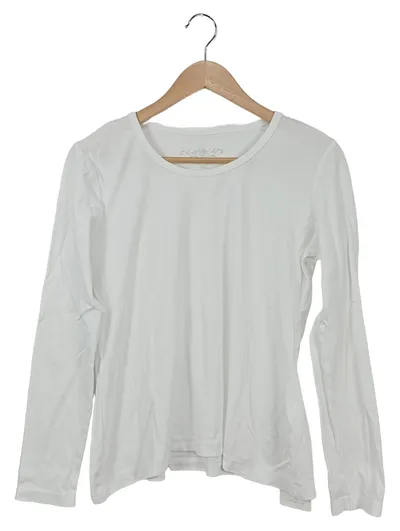 MUNICH FREEDOM Damen Langarmshirt Gr. 38/M Weiß Basic Casual