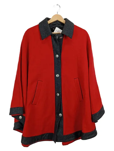 Dachstein Damen Cape Rot Wolle Trachten Poncho Gr. S Walkwolle
