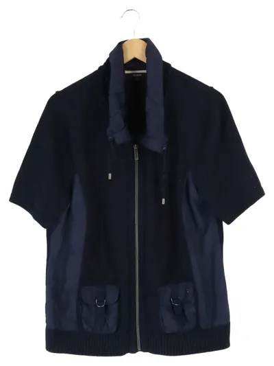 BONITA Damen Strickjacke Blau Gr. 40/L Kurzarm Casual Elegant
