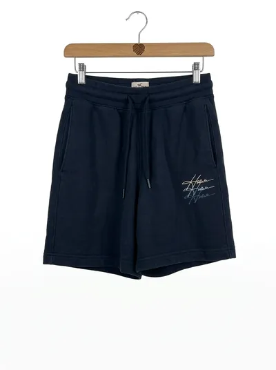 HOLLISTER Herren Sport Shorts Gr. 44/XS Schwarz Sportlich Logo-Print