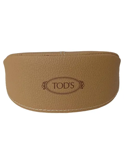 TODS Brillenetui Beige Logo-Print Schutzhülle Etui