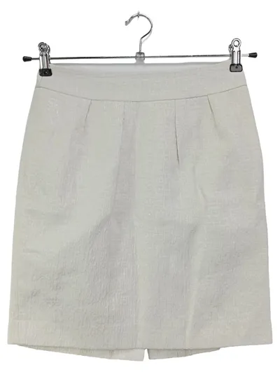 BANANA REPUBLIC Bleistiftrock Damen 34/XS Weiß Elegant Struktur Midirock