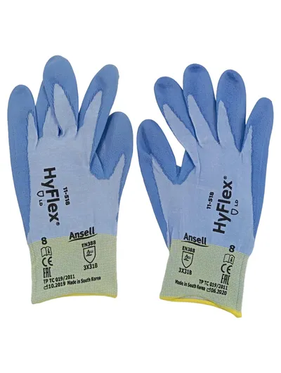 ANSELL HyFlex 11-518 Arbeits- & Schutzhandschuh Größe 8 Blau Unisex Montage