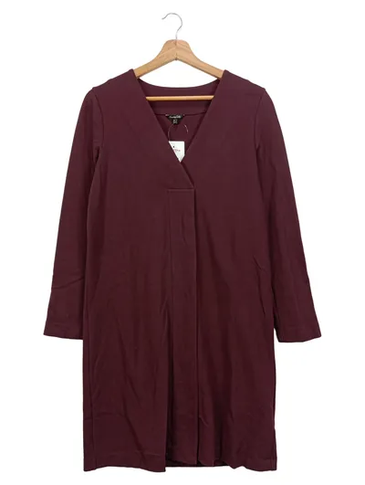 MASSIMO DUTTI Hemdblusenkleid Damen Rot Midi Klassisch Elegant Baumwolle S