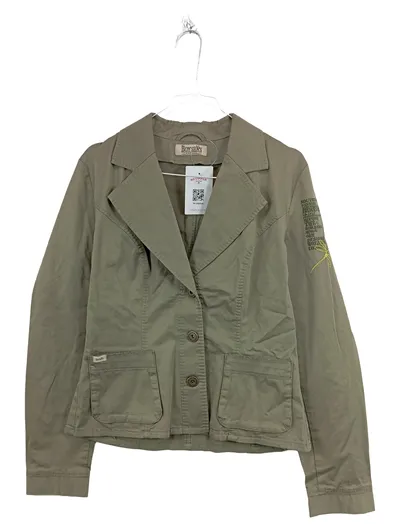 Boysen's Casual Blazer Damen Gr. 36 Oliv Baumwolle Stickerei