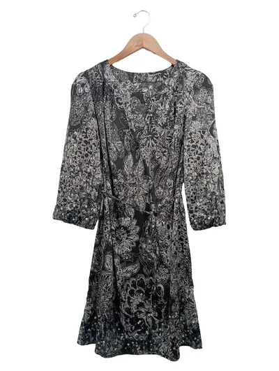 JUST B. Damen Freizeitkleid Gr. 36/S Schwarz Floral Feminin Elegant